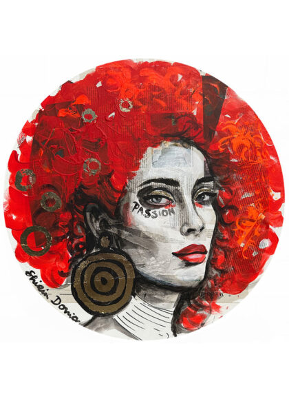 PASSION Round, hand-embellished print by Shirin Donia, series SELFMADE 2023