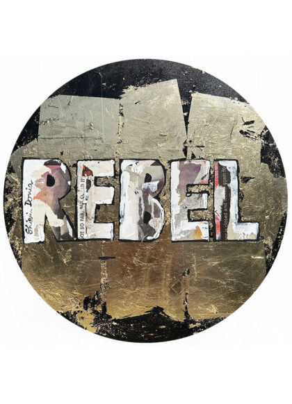 REBEL GOLD Round, hand-embellished print by Shirin Donia, series SELFMADE 2023