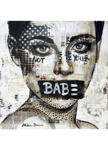 BABE, hand-embellished print by Shirin Donia