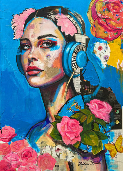 THE VIBE, hand-embellished print by Shirin Donia, series THE FUTURE IS NOW 2023