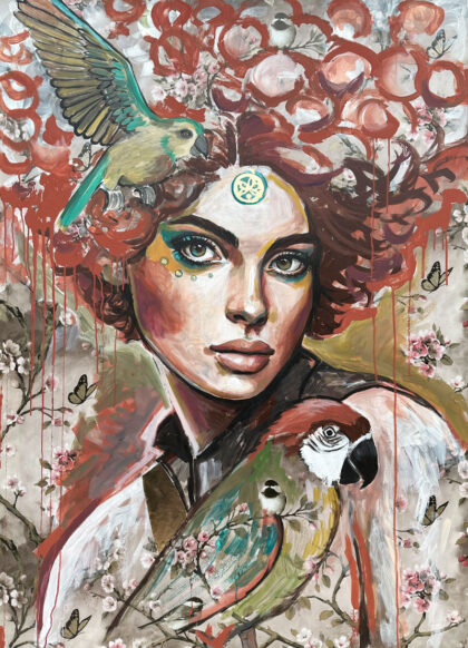 MAGICAL, hand-embellished print by Shirin Donia