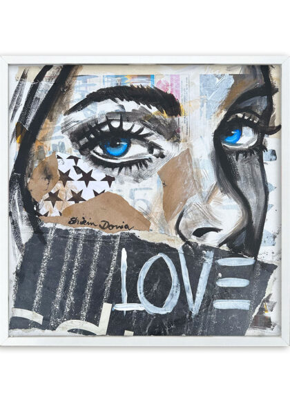 LOVE, hand-embellished print by Shirin Donia