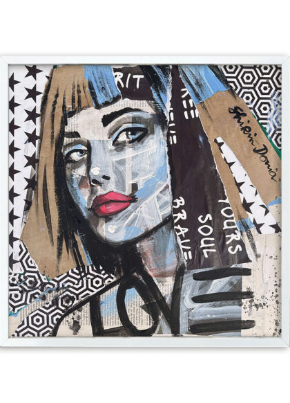 LOVE 2, hand-embellished print by Shirin Donia, series INSPIRED 2023