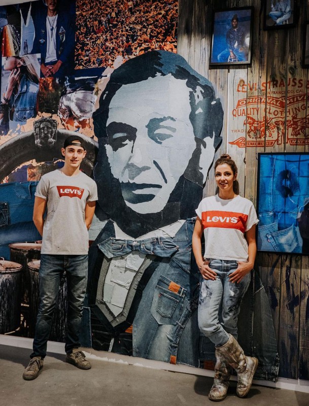 Auftragskunst für Levi Strauss, Collage in Jeansoptik