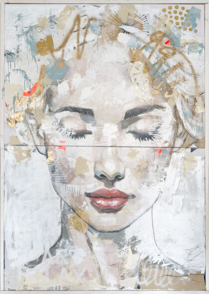 BLANCHE, hand-embellished print by Shirin Donia, series EPIC 2025