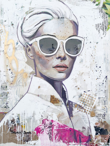 LUCIA, hand-embellished print by Shirin Donia, series EPIC 2025