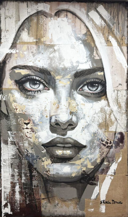 LORENA, hand-embellished print by Shirin Donia, series EPIC 2025