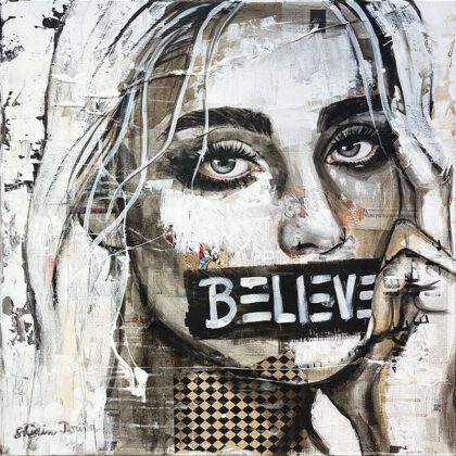 BELIEVE handveredelter Print, Motiv