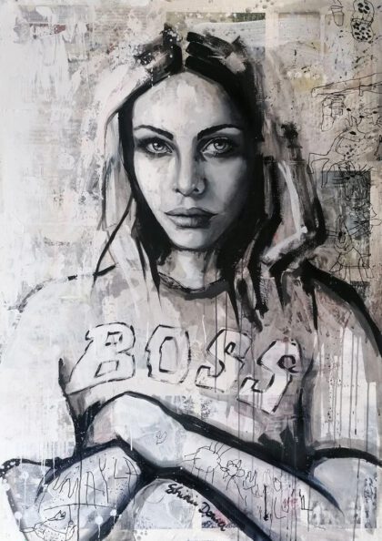 BOSS, handveredelter Print von Shirin Donia