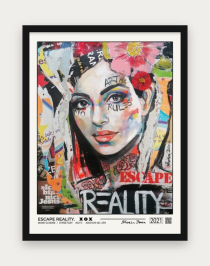 ESCAPE REALITY Poster mit schwarzem Rahmen
