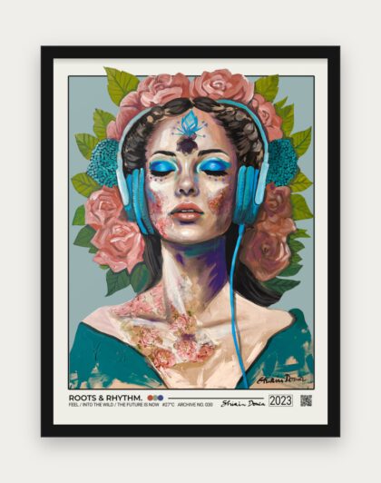 FEEL / ROOTS & RHYTHM Poster mit schwarzem Rahmen