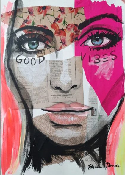 GOOD VIBES 2 handveredelter Print, Motiv