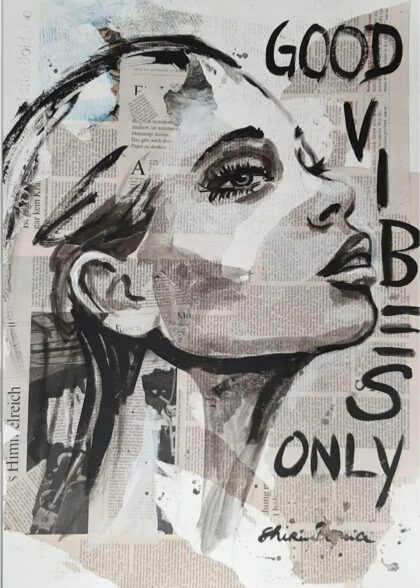 GOOD VIBES handveredelter Print, Motiv