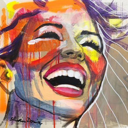 HAPPY03 handveredelter Print, Motiv