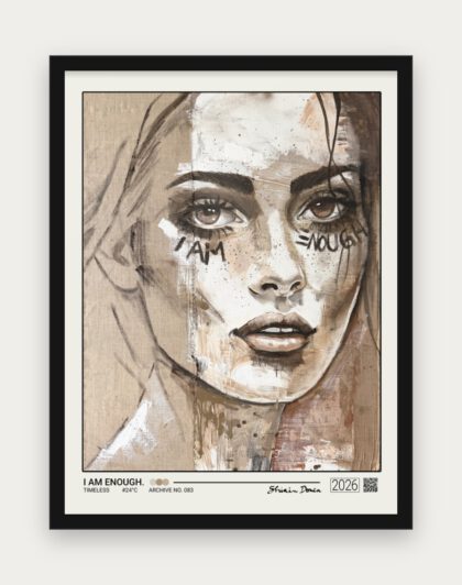 I AM ENOUGH. Poster mit schwarzem Rahmen