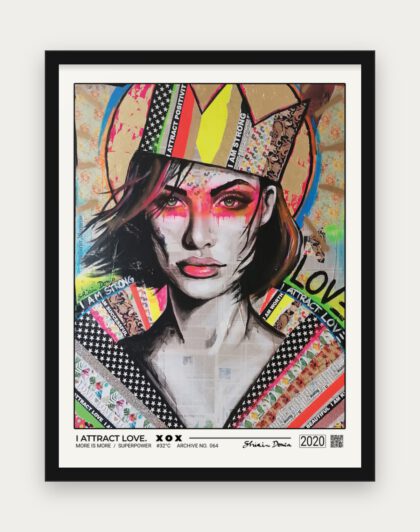I ATTRACT LOVE Poster mit schwarzem Rahmen