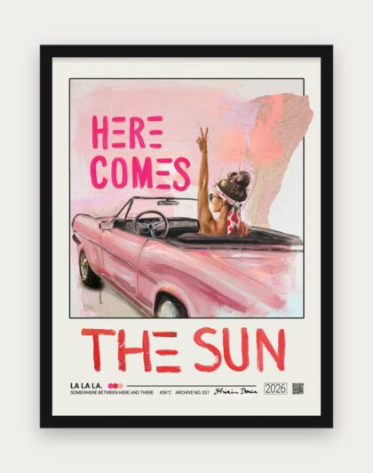 LA LA LA. Poster mit schwarzem Rahmen