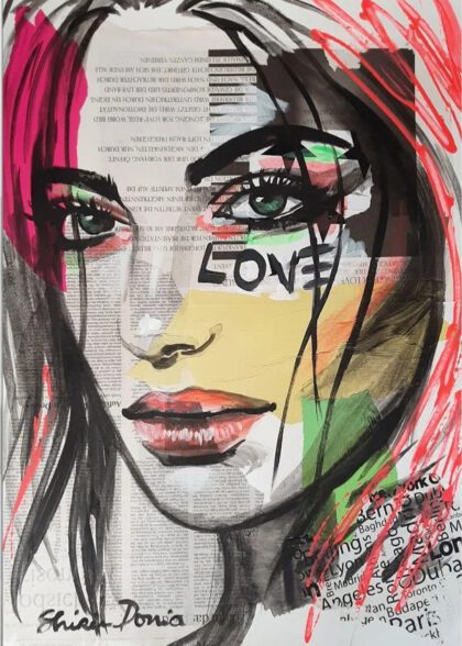 LOVE I handveredelter Print, Motiv