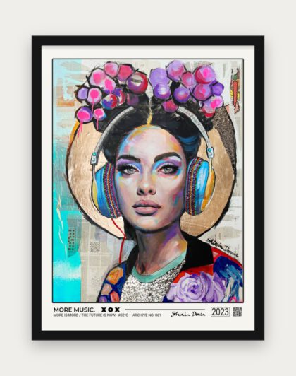 MORE MUSIC Poster mit schwarzem Rahmen