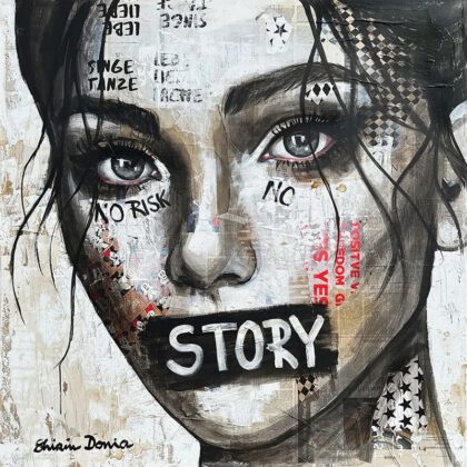 NO RISK NO STORY handveredelter Print, Motiv
