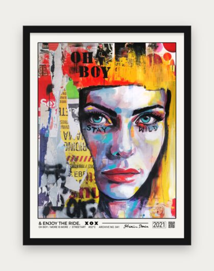 OH BOY / STAY WILD & ENJOY THE RIDE Poster mit schwarzem Rahmen