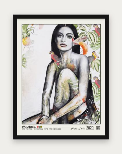 PARADISE. Poster mit schwarzem Rahmen