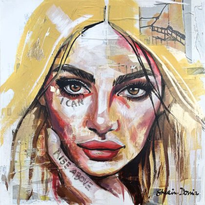 RISE ABOVE handveredelter Print, Motiv
