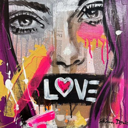 SUNSET LOVE handveredelter Print, Motiv