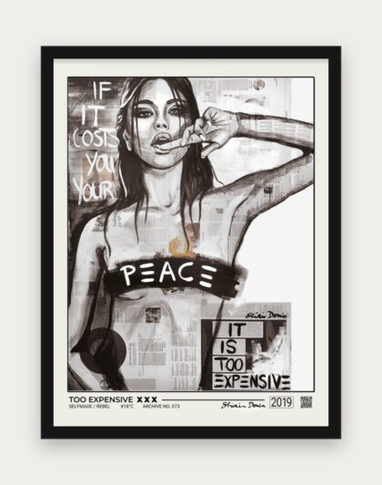 TOO EXPENSIVE Poster mit schwarzem Rahmen