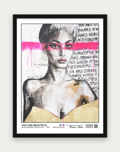 YOU ARE BEAUTIFUL Poster mit schwarzem Rahmen