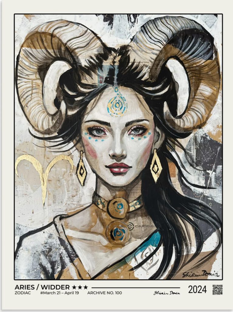 ZODIAC ARIES / WIDDER – Sternzeichen Fine Art Poster von Shirin Donia