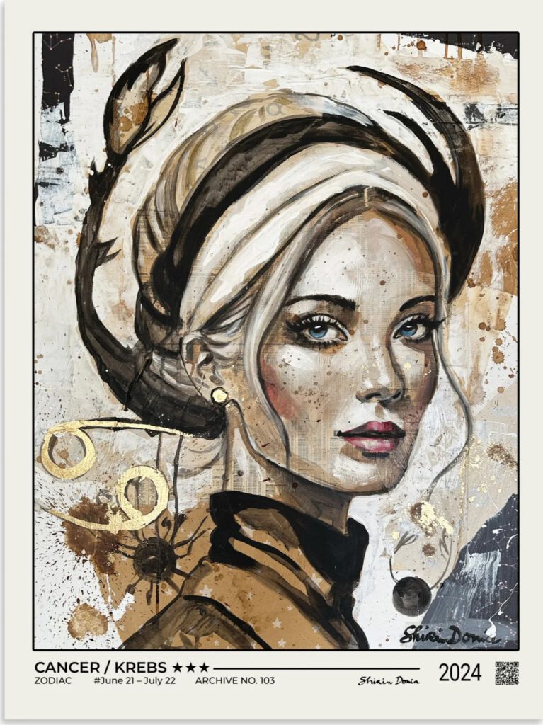 ZODIAC CANCER / KREBS – Sternzeichen Fine Art Poster von Shirin Donia