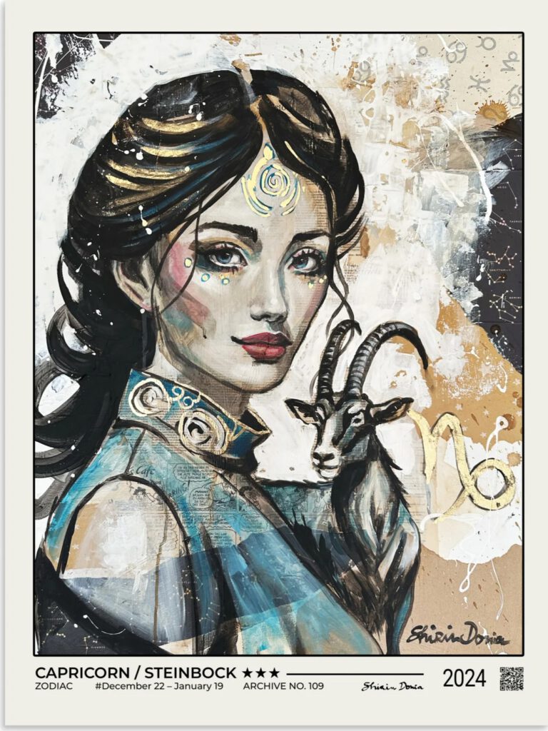 ZODIAC CAPRICORN / STEINBOCK – Sternzeichen Fine Art Poster von Shirin Donia