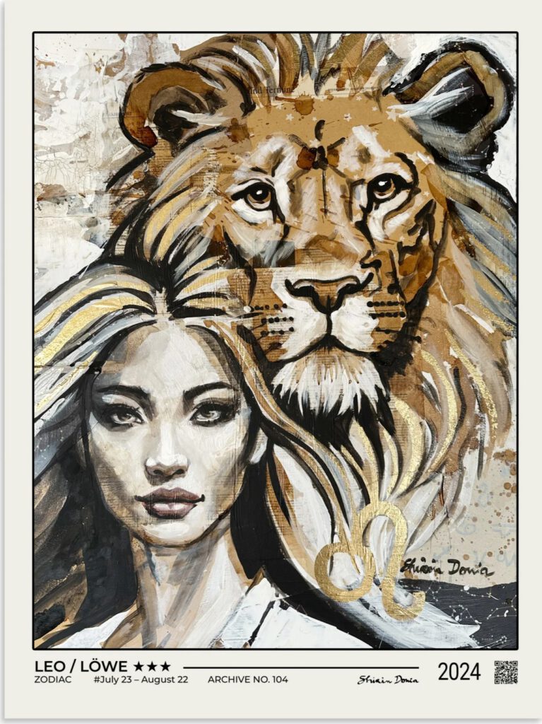 ZODIAC LEO / LÖWE – Sternzeichen Fine Art Poster von Shirin Donia