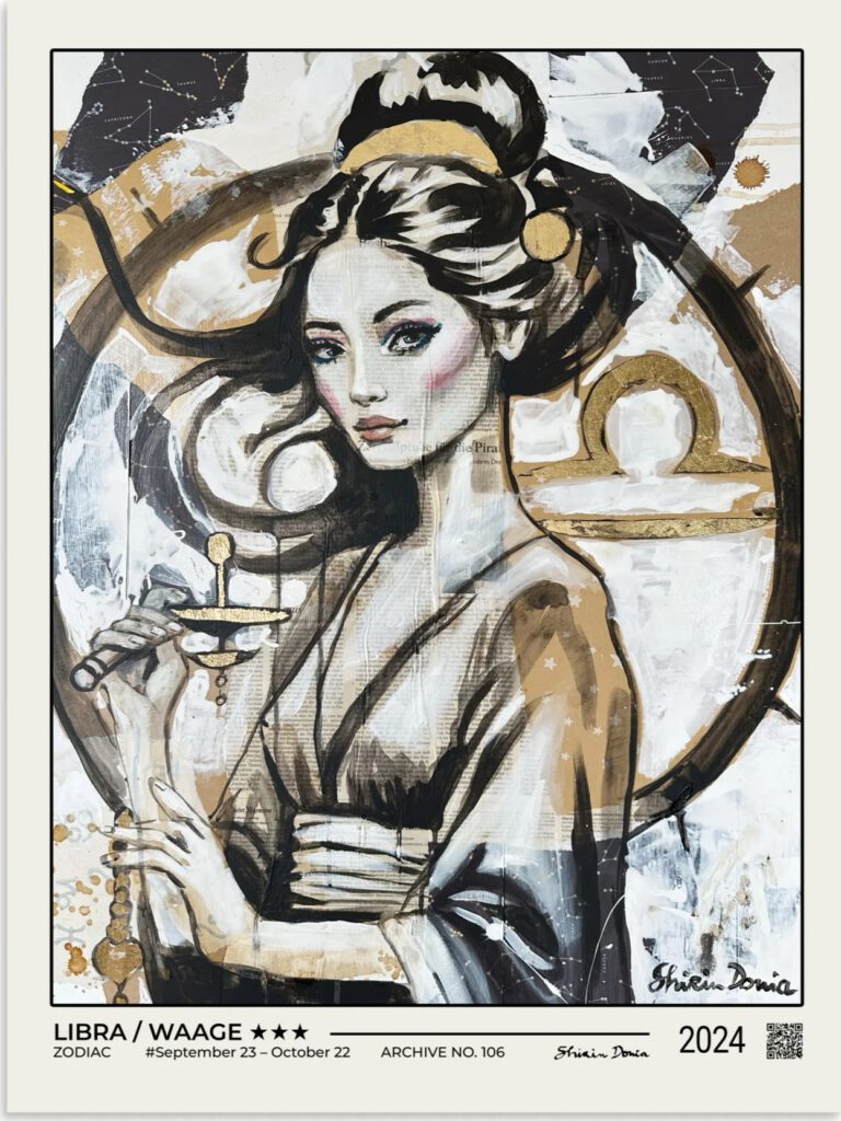 ZODIAC LIBRA / WAAGE – Sternzeichen Fine Art Poster von Shirin Donia
