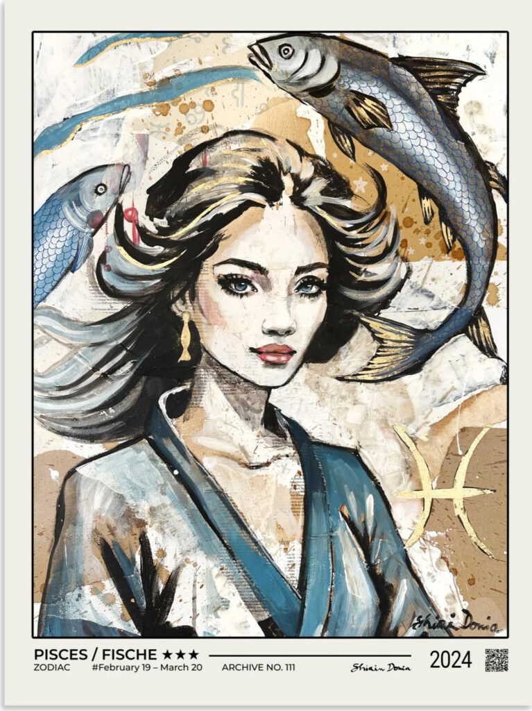 ZODIAC PISCES / FISCHE – Sternzeichen Fine Art Poster von Shirin Donia