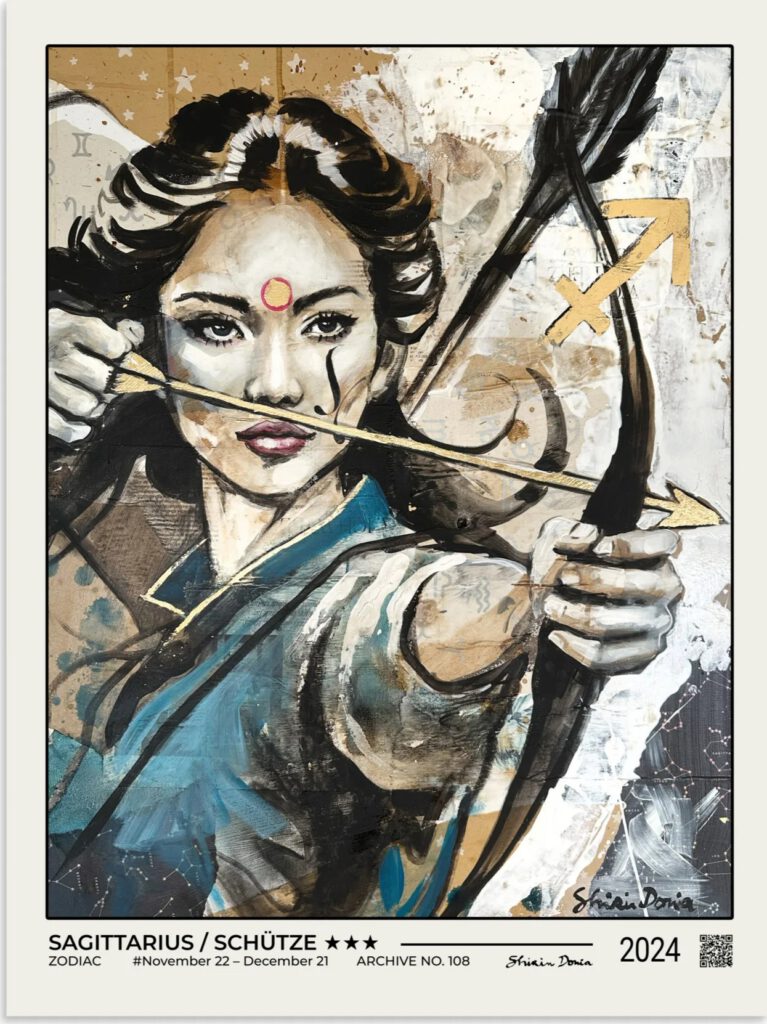 ZODIAC SAGITTARIUS / SCHÜTZE – Sternzeichen Fine Art Poster von Shirin Donia