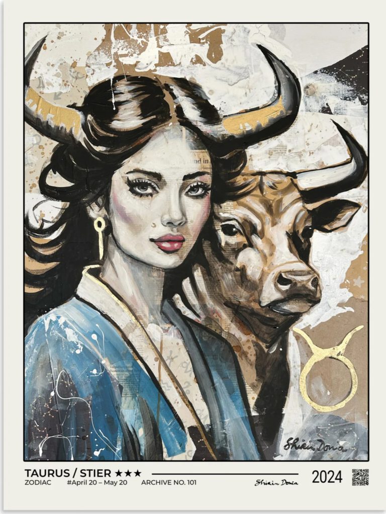 ZODIAC TAURUS / STIER – Sternzeichen Fine Art Poster von Shirin Donia